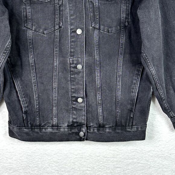 Bumble Denim Jacket Black‎ XL Unisex Oversized Logo Trucker Streetwear - Picture 3 of 13